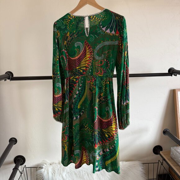 Anthropologie Maeve Green Paisley Mixed Print Janis Dress 2 - Picture 11 of 13